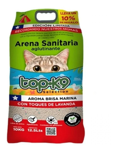 Arena Aglutinante Sanitaria Para Gatos 10 Kg Top K9 Pethome