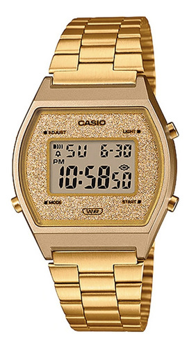 Relógio Casio Feminino Vintage Dourado Gliter B640wgg-9df