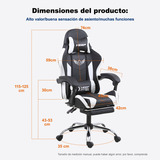 Silla De Escritorio Silla 003 Gamer Ergonómica  Negra Y Blanca Con Tapizado De Cuero Sintético