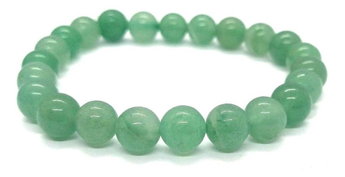 Pulseira De Quartzo Verde C/ Esferas De 8 Mm Chakra Saúde 