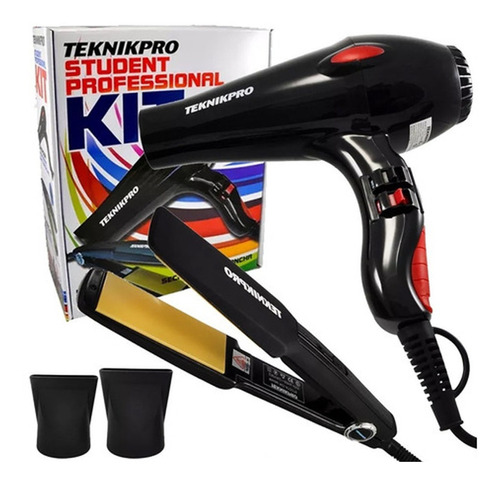 Planchita De Pelo Teknikpro + Secador Profesional Kit