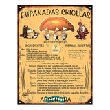 Cartel De Chapa Vintage Retro Receta Empanadas Criollas L319