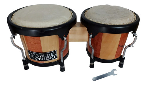 Juego De Bongos De Madera Con Base