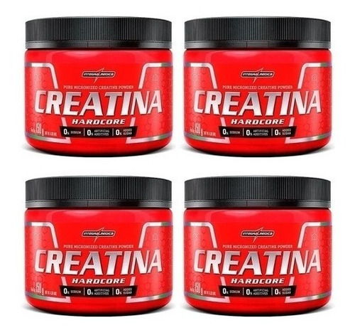 Combo Com 4x Creatinas  Integral Medica Hardcore 150g Pura