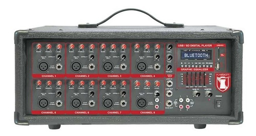 Mezcladora Amplificada Consola Ksr De 8 Canales Mix-2308 Bt