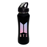 Termo Pitillo Bts K-pop Botilito Negro 650ml X