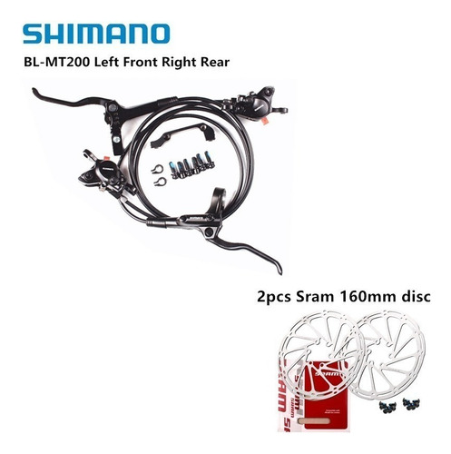 Juego De Frenos De Disco Shimano Mt200 Bike Mtb Hidráulicos