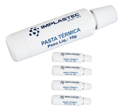 Kit 5 Pasta Térmica 10g Implastec Processador Cpu