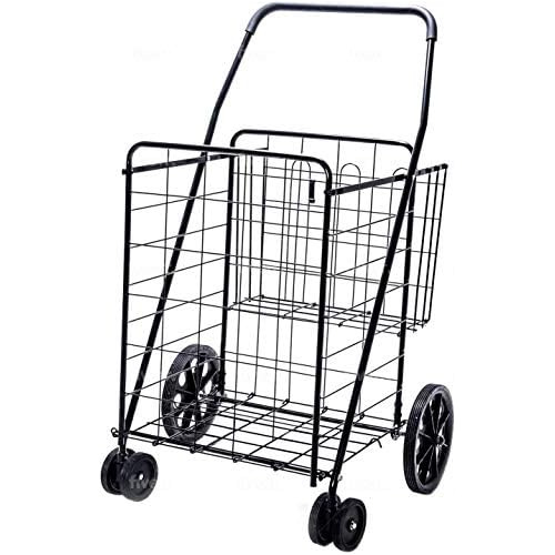 Carrito De Compras Plegable Jumbo Deluxe Ruedas Girator...