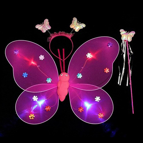 Diadema Con Forma De Mariposa Para Niños, Luces Led, Alas De