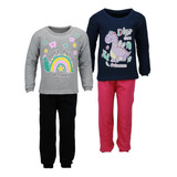 Kit 2 Conjunto Moletom Infantil Feminino 1/2/3/4/6/8 Anos