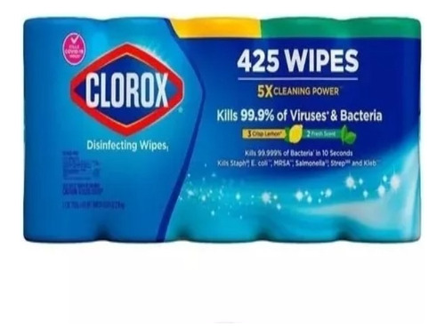 Toallitas Desinfectantes Clorox 5 Botes Con 85 Pzas Cada Uno