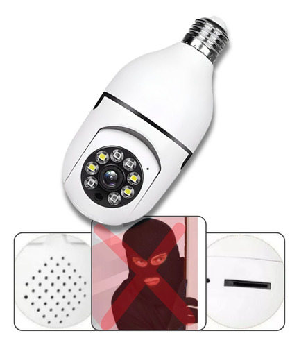 Camera Wifi Segurança Noturna Lampada 360