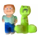 Minecraft Muñecos De Peluche Creeper Steve 35cm En Pareja 