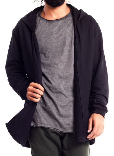 Cardigan Casaco Com Capuz Moletom Casual Masculino Sobretudo