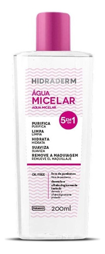 Água Micelar Hidraderm Farmax 5 Em 1 Oil Free 200ml Gamer