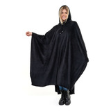 Pala Poncho Plush Com Capuz Frio Intenso Manta De Vestir