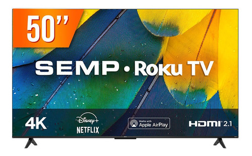 Smart Tv Led 50  Uhd 4k Semp Roku Rk8600 4 Hdmi 1 Usb Wifi