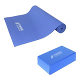 Kit Set Yoga Mat Alfombra Colchoneta 4 Mm + Taco Pvc Fitness