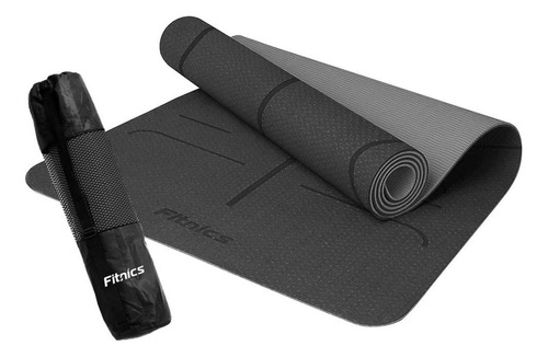 Mat Yoga Colchoneta Tapete Ejercicio 6mm Bolso+correa +guías Color Negro