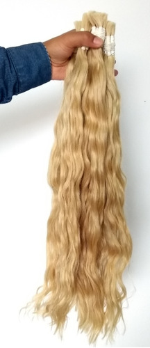 Cabelo Humano-mega-hair Loiro Claro Ondulado 70cm 150 Gramas