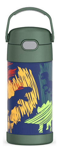 Botella Termica Infantil Thermos Dinosaurios Verde - Premium