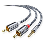 Cable Audio Plug 3.5 Mm A Rca Stereo Chapado Oro 5 Metros