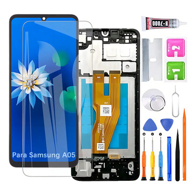 Pantalla Para Samsung A05 A055m A055f Con Marco Negro H&lycyj H&lycyj00218