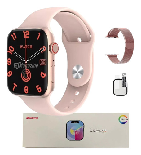 Smartwatch W99+ Plus Series 9 Rose + Brindes Chatgpt Amoled