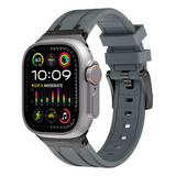 Malla Silicona Para Apple Watch Ultra2 9 8 7 49/45/44 Gris+a