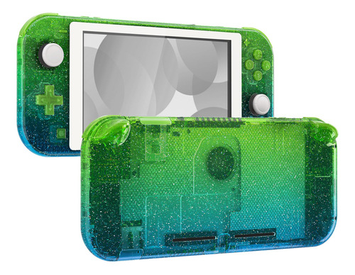 Carcasa Transparente Brillo Verde Para Nintendo Switch Lite