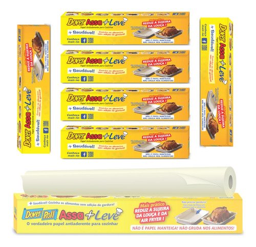 Papel Antiaderente Dover Roll Assa + Leve 3m X 40cm Kit C/ 6