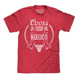 Tee Luv Coors Banquet Rodeo Bull Camiseta - Camisa Roja De C