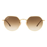 Óculos De Sol Masculino E Feminino Jack Ray-ban Cor Da Armação Dourado Cor Da Haste Dourado Cor Da Lente Degrade Marrom Claro Desenho Irregular