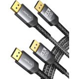 Jsaux Displayport Cable Paquete De 2 10 Pies, 4k Dp 1.2 Cabl