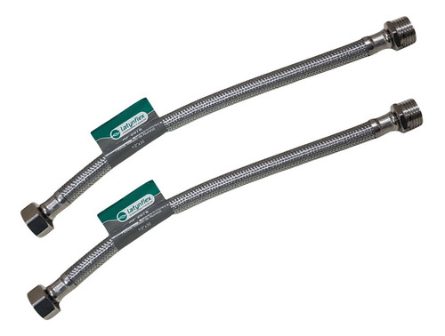 2 Flexibles Malla De Aluminio Para Agua 1/2 X 30cm Latynflex