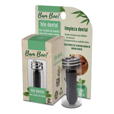 Hilo Dental Carbón de Bambú 30m Bam Boo! Lifestyle Sabor Menta Ecológico | MercadoLibre
