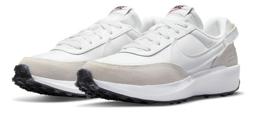 Tenis Para Mujer De Nike Waffle Debut Blanco Color Blanco/negro/naranja/blanco Talla 26 Mx