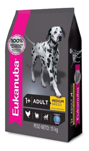 Alimento Eukanuba Medium Breed Para Perro Adulto De Raza Mediana Sabor Mix En Bolsa De 15 kg