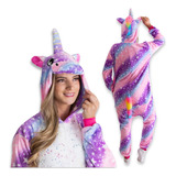 Pijama Unicórnio Infantil Adulto Macacão Kigurumi Cosplay