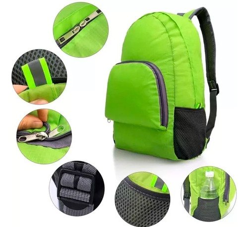 Mochila Plegable De Colores Liviana Camping Viajes Deportiva