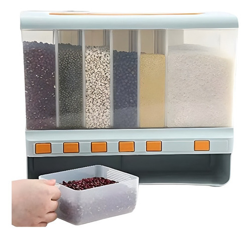 Dispensador Cereales Organizador De Cocina Granos 6 Espacios