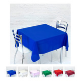 2 Toalha De Mesa Oxford Quadrada 4 Lugares Lisa 1,40x1,40 Cor Azul