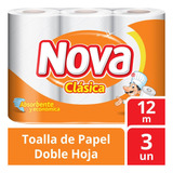 Toalla De Papel Clasica Nova 3*12mt(1pack) Super