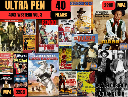 Pen Drive 32gb 40 Filmes Western Volume 3 Bang Bang Faroeste