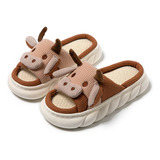 Pantuflas De Vaca Para Mujer Suaves Cómodas Lino Mudas