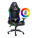 Cadeira Para Jogos King Preta - Clanm - Color Led Rgb Cl-ck0