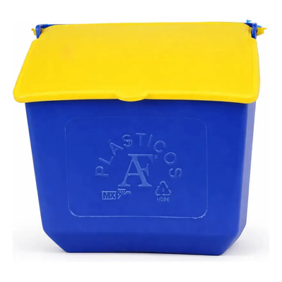 20 Comederos Cuadrados Azul Tapa Amarilla Gallos 300g | Envío gratis