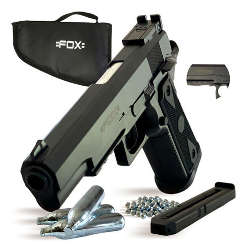 Pistola Aire Comprimido Fox Co2 Replica Colt 1911 + Funda P.