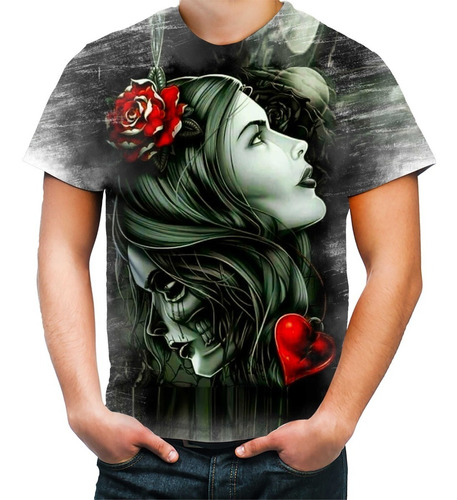 Camiseta, Camisa Personalizada Catrina Caveira Mexicana 02
